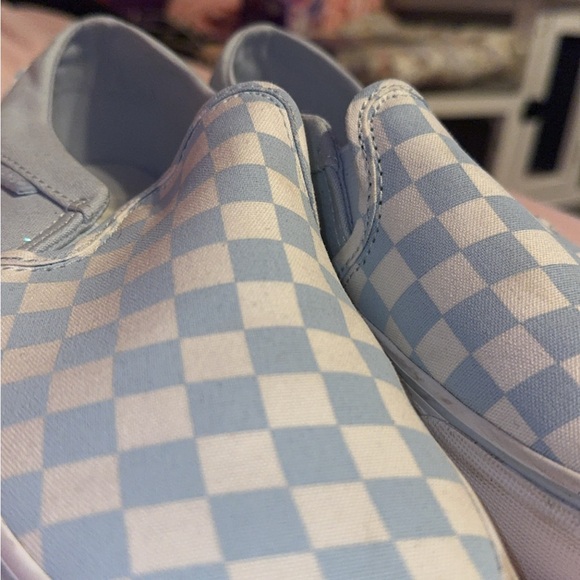Vans Blue Checkered Slip-On Shoes - Picture 4 of 4